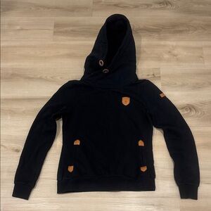 Wanakome Artemis Ladies Medium Black Hoodie with Brown Accents